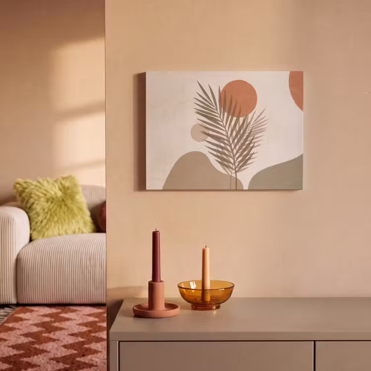 Planten - Bladeren - Abstract - Modern - Beige PET vilt klein -sfeer1