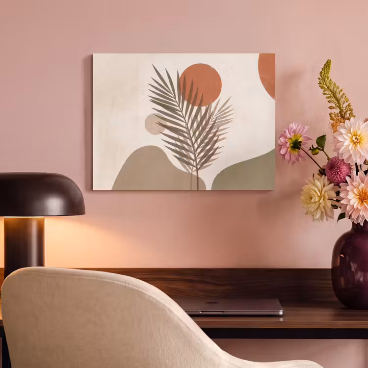 Planten - Bladeren - Abstract - Modern - Beige PET vilt klein -sfeer3