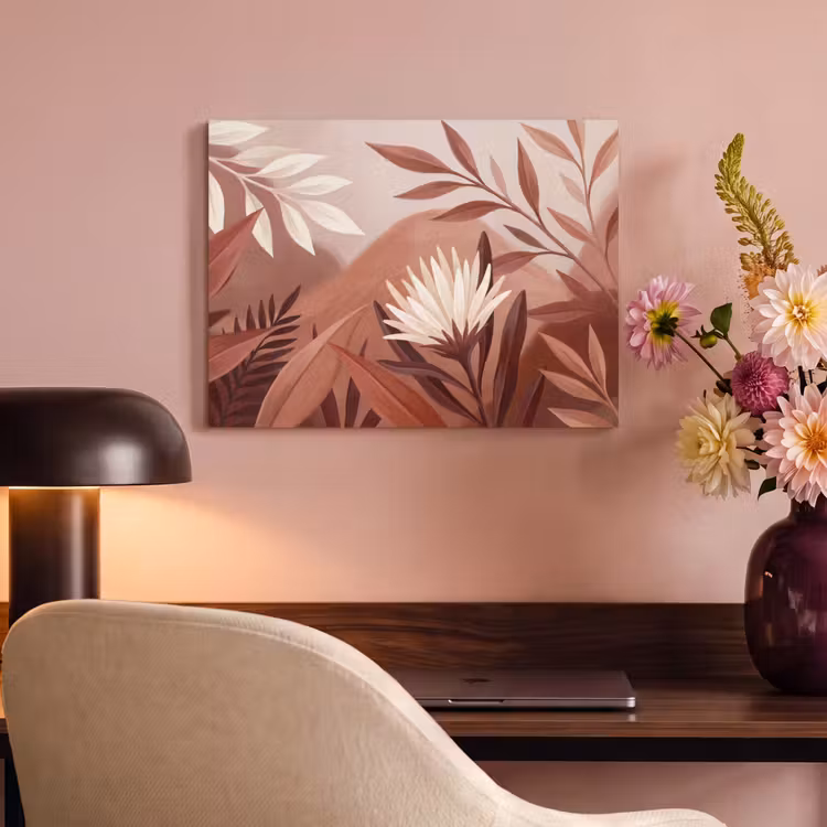 Planten - Bladeren - Botanisch - Modern - Bruin PET vilt klein -sfeer3