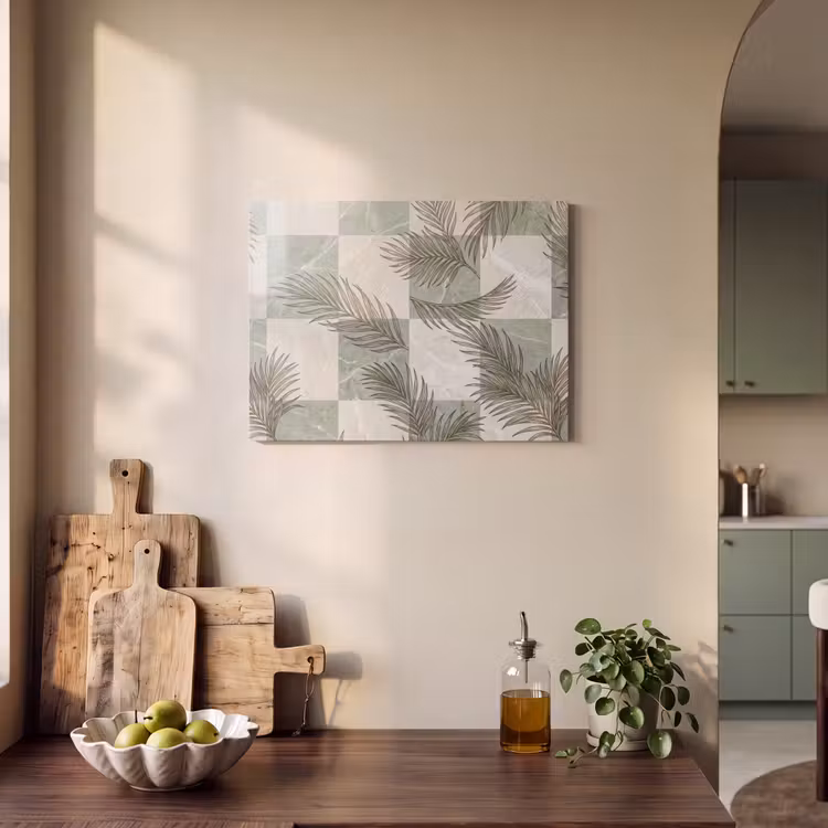 Planten - Bladeren - Marmer - Modern - Groen PET vilt klein -sfeer2