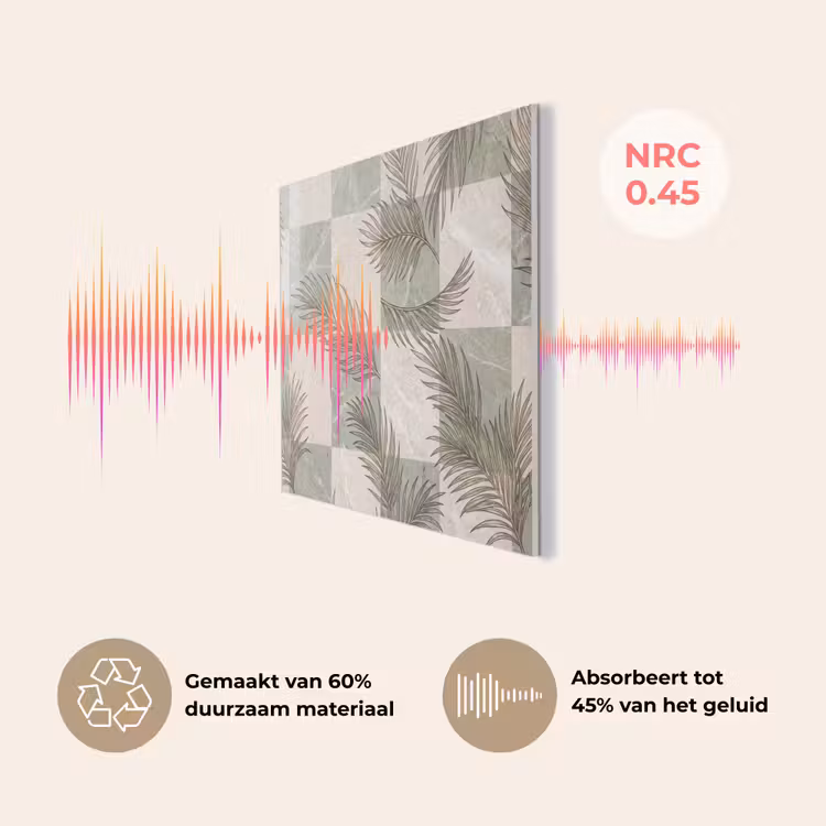 Planten - Bladeren - Marmer - Modern - Groen PET vilt klein -USP_NL