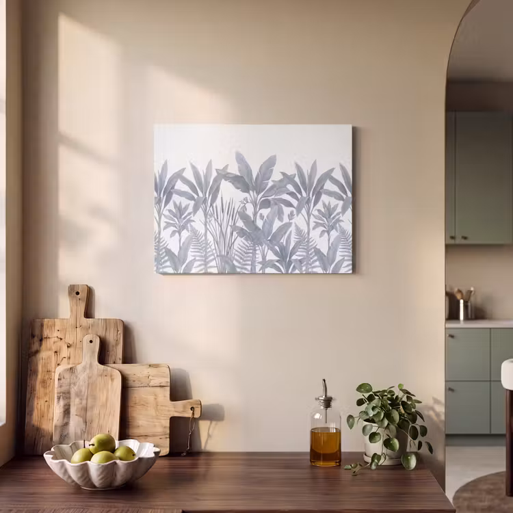 Planten - Bladeren - Natuur - Grijs PET vilt klein -sfeer2