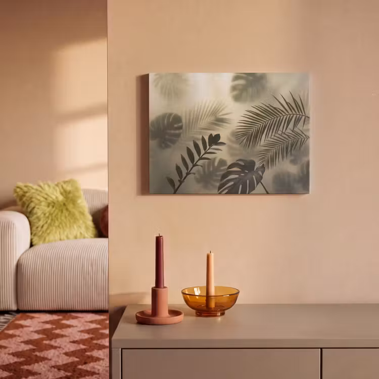 Planten - Bladeren - Schaduwen - Groen - Modern PET vilt klein -sfeer1