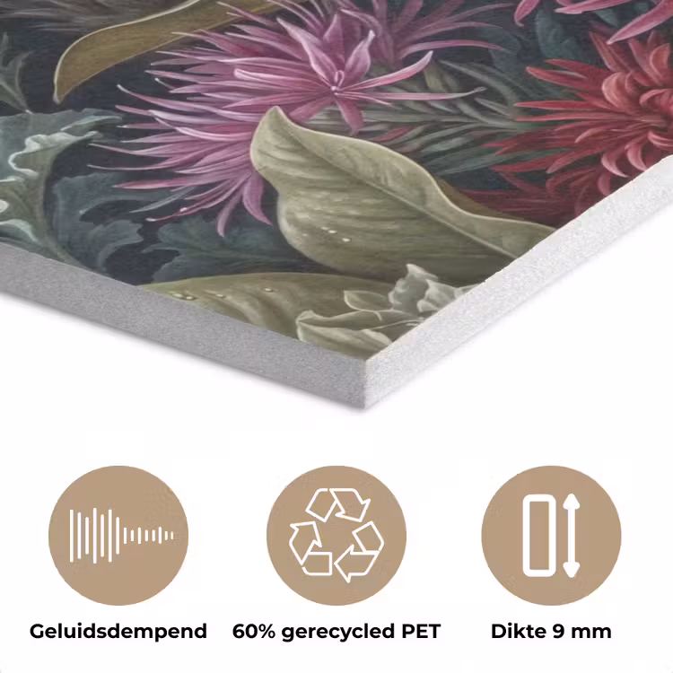 Planten - Tropisch - Botanisch - Donker - Groen PET vilt klein -closeup_NL
