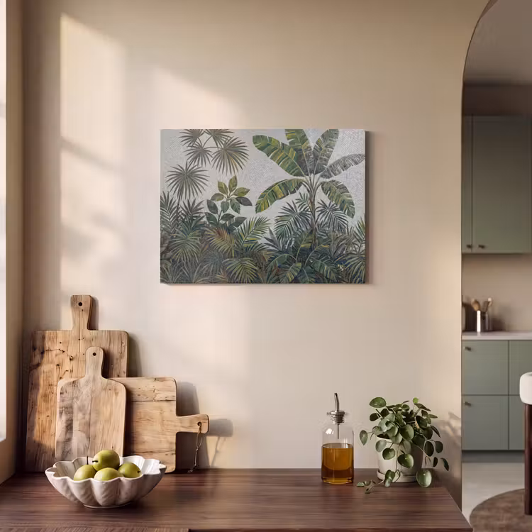 Planten - Tropisch - Mozaïek - Groen - Natuur PET vilt klein -sfeer2