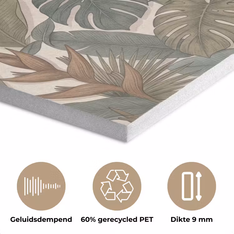 Planten - Tropisch - Natuur - Illustratie - Groen PET vilt klein -closeup_NL