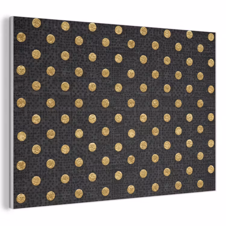 Polka Dot - Stippen - Goud - Zwart PET vilt klein 837 -3d