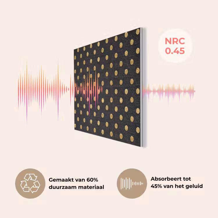 Polka Dot - Stippen - Goud - Zwart PET vilt klein 837 -USP_NL