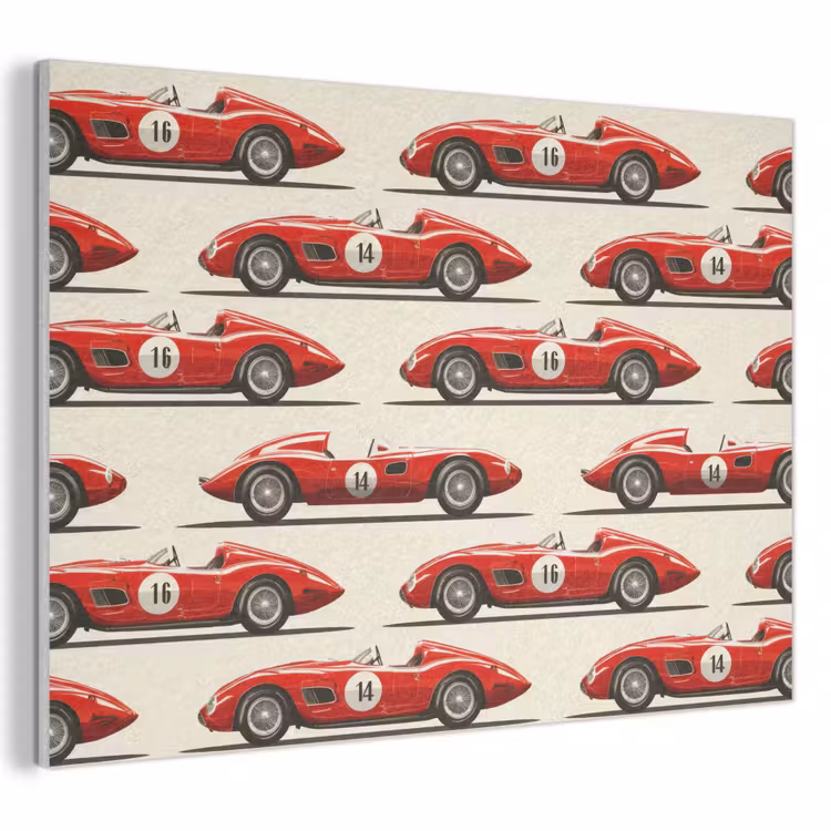 Raceauto - Retro - Rood PET vilt klein 837 -3d