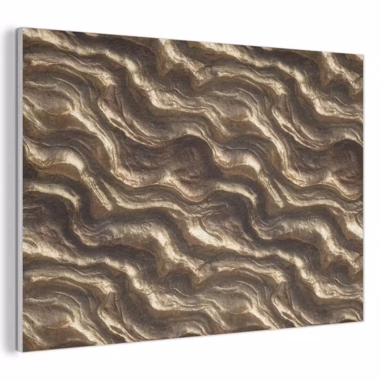 Reliëf - Golven - Abstract - Bronsgoud PET vilt klein 837 -3d
