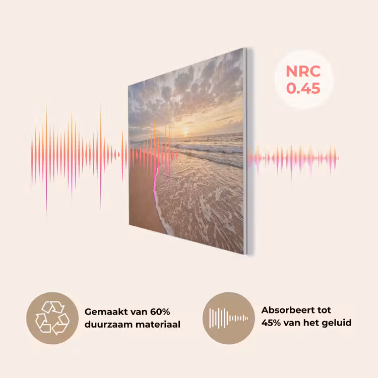 Zee - Kustlijn - Wolken - Landschap - Oranje PET vilt klein -USP_NL