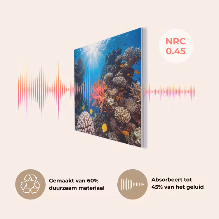 Zee - Koraalrif - Natuur - Levendig - Blauw PET vilt klein -USP_NL