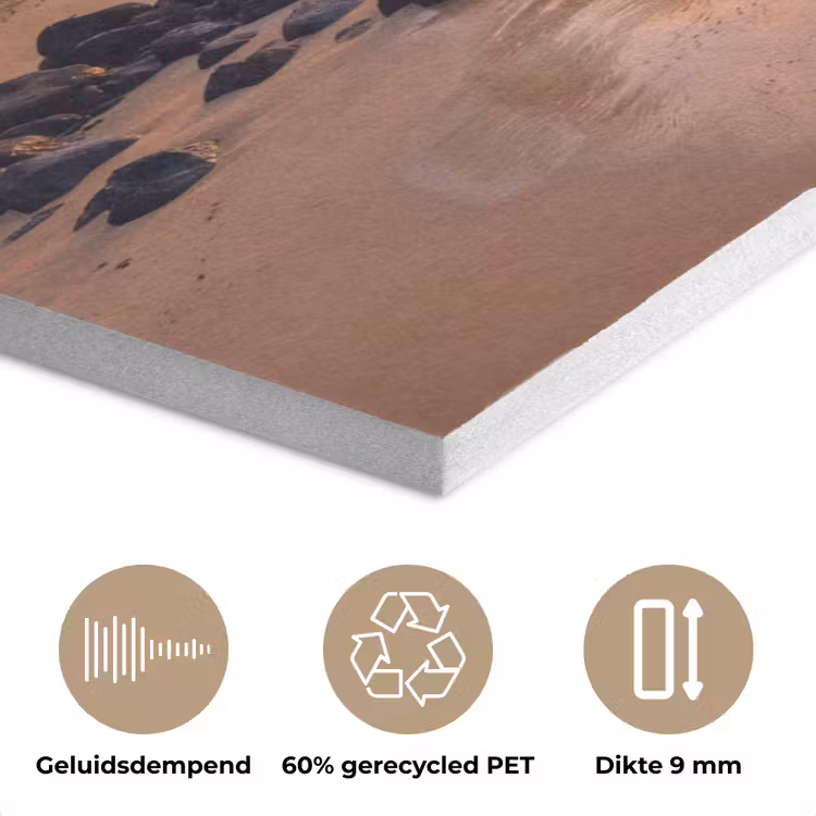 Zee - Berg - Landschap - Tropisch - Goud PET vilt klein -closeup_NL