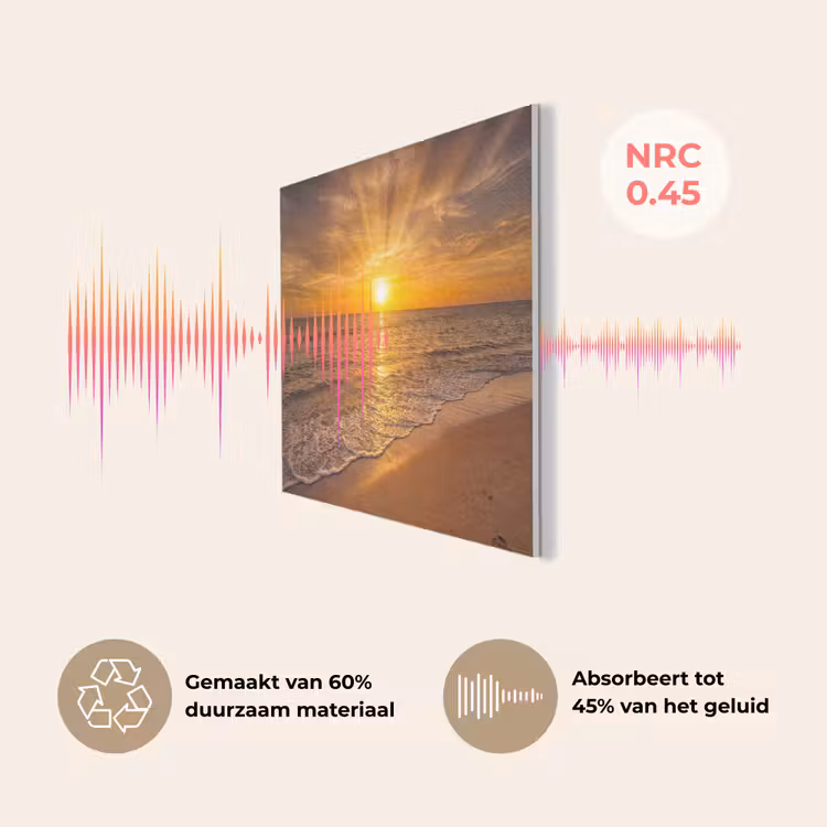 Zee - Zonsondergang - Golven - Kust - Oranje PET vilt klein -USP_NL