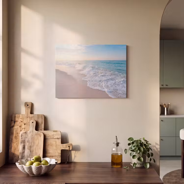Zee - Golven - Strand - Natuur - Wit PET vilt klein -sfeer2