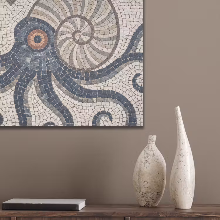 Zeeleven - Mozaïek - Kunst - Vintage - Beige PET vilt klein -sfeer6_closeup