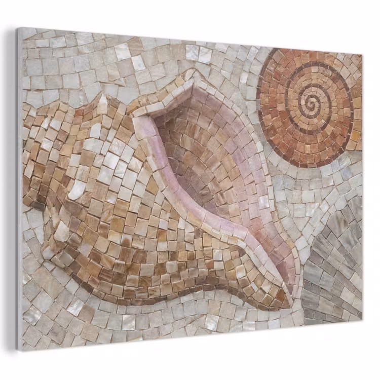 Schelp - Mozaïek - Zee - Beige - Modern PET vilt klein -3d