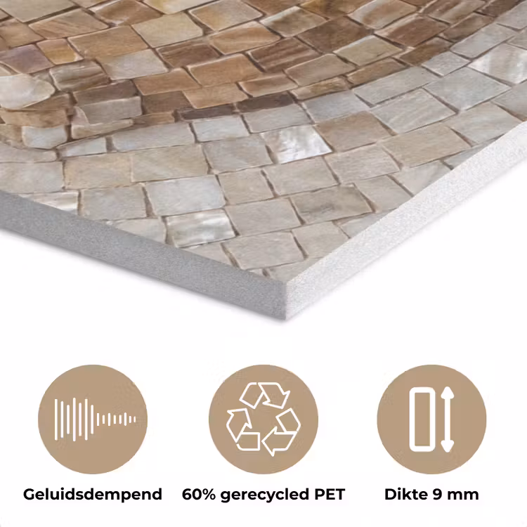 Schelp - Mozaïek - Zee - Beige - Modern PET vilt klein -closeup_NL
