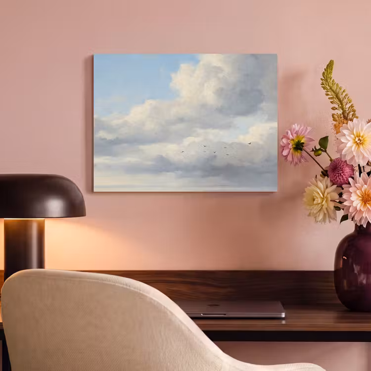Lucht - Wolken - Natuur - Klassiek - Blauw PET vilt klein -sfeer3