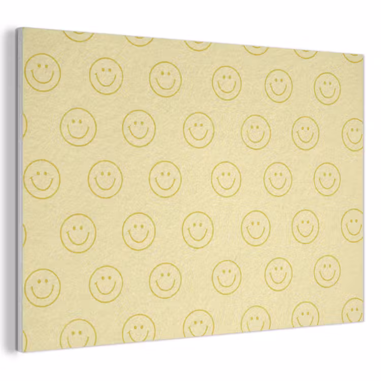 Smileys - Patroon - Retro - Zachtgeel PET vilt klein 837 -3d