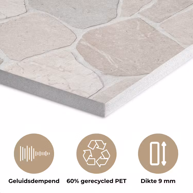 Steen - Patroon - Textuur - Beige PET vilt klein -closeup_NL