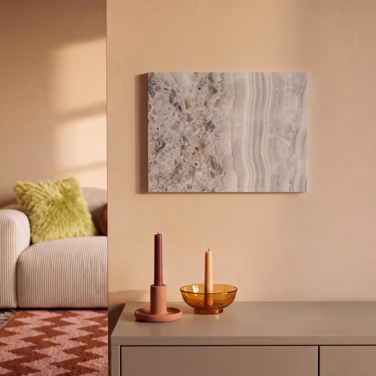 Steen - Textuur - Abstract - Beige - Wit PET vilt klein -sfeer1