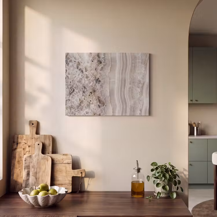 Steen - Textuur - Abstract - Beige - Wit PET vilt klein -sfeer2