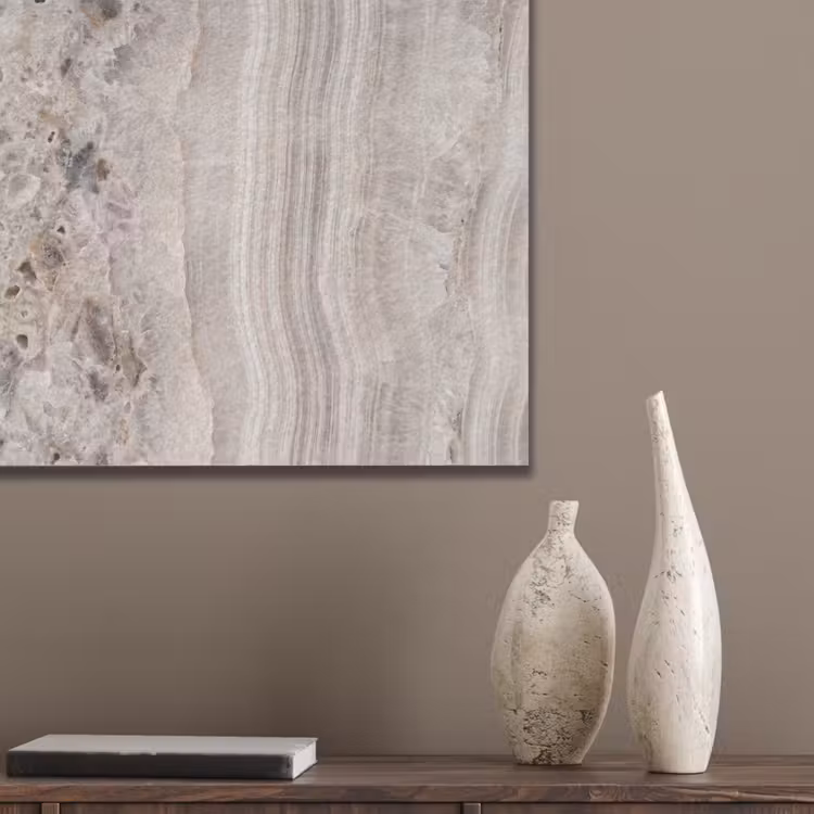 Steen - Textuur - Abstract - Beige - Wit PET vilt klein -sfeer6_closeup