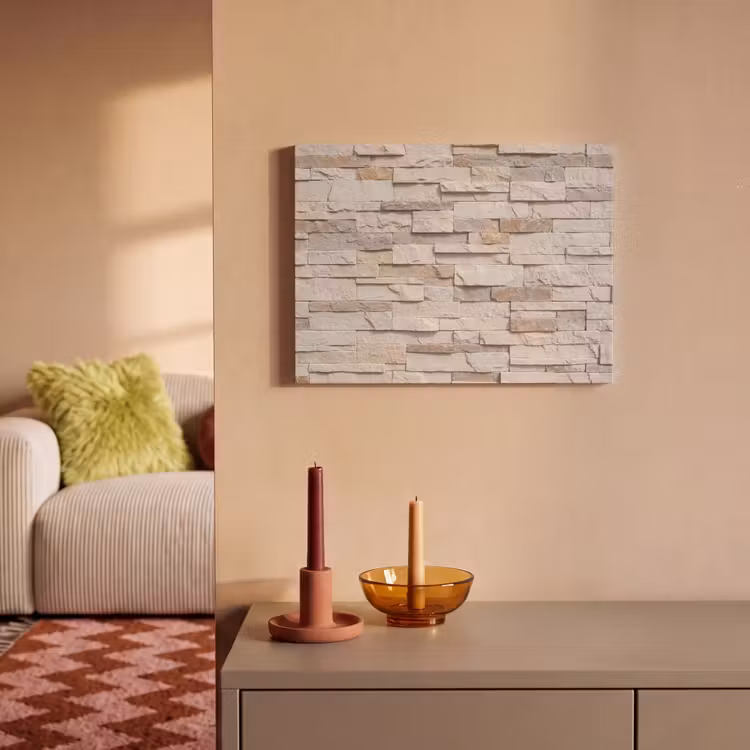 Steen - Muur - Textuur - Rustiek - Beige PET vilt klein -sfeer1