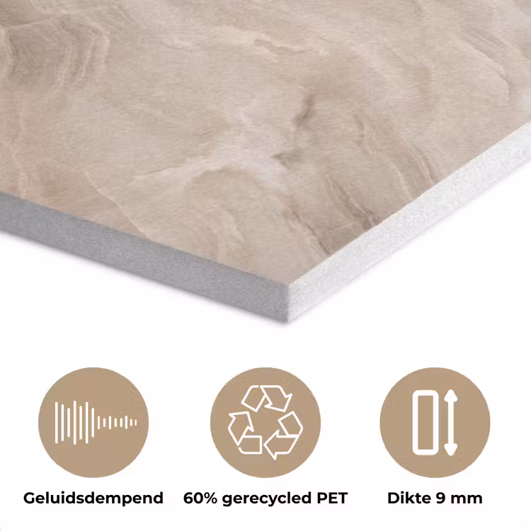 Steen - Golvend - Abstract - Beige PET vilt klein -closeup_NL