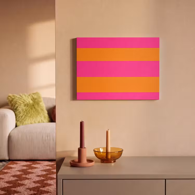 Strepen - Horizontaal - Roze PET vilt klein 837 -sfeer1