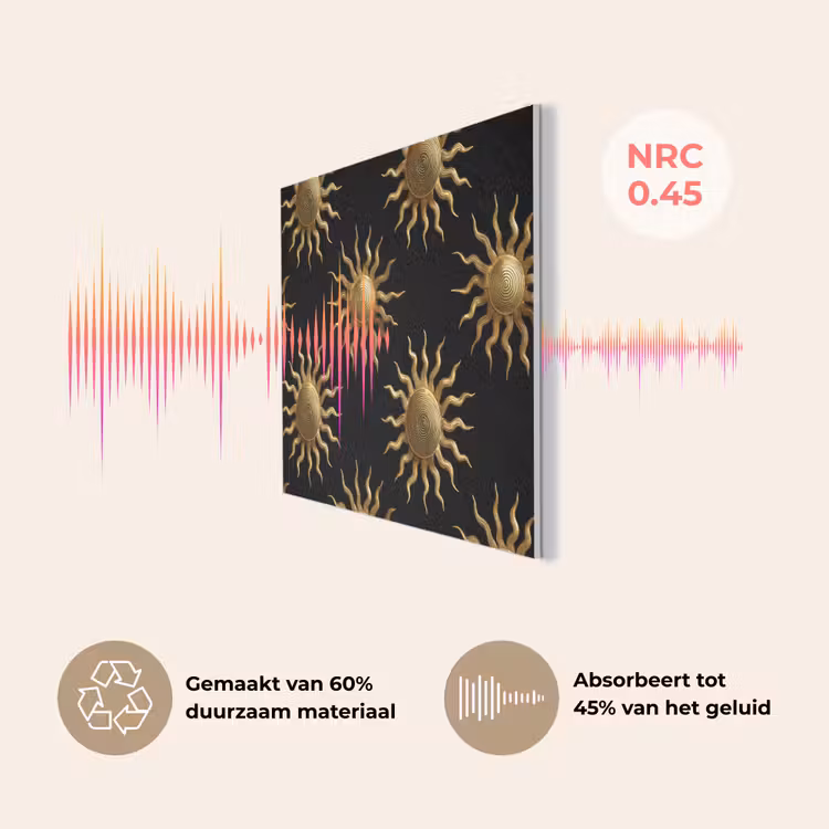 Zon - Patroon - Luxe - Goud - Zwart PET vilt klein 837 -USP_NL