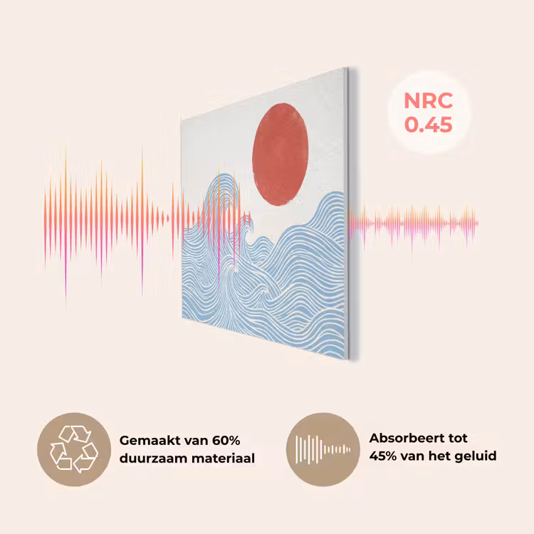 Zon - Golven - Oceaan - Abstract - Rood PET vilt klein -USP_NL
