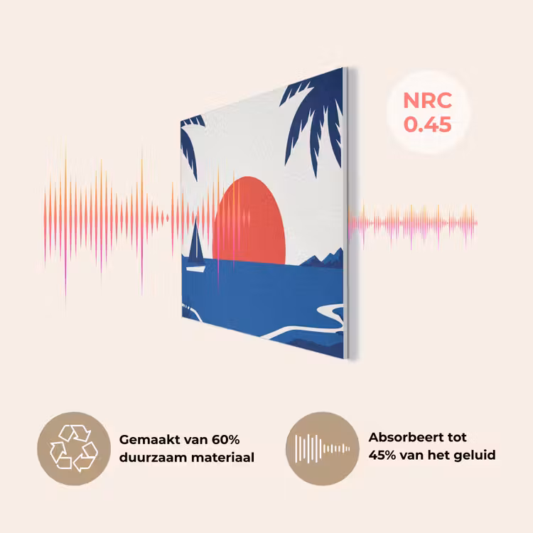 Zonsondergang - Zee - Palmboom - Tropisch - Modern PET vilt klein -USP_NL