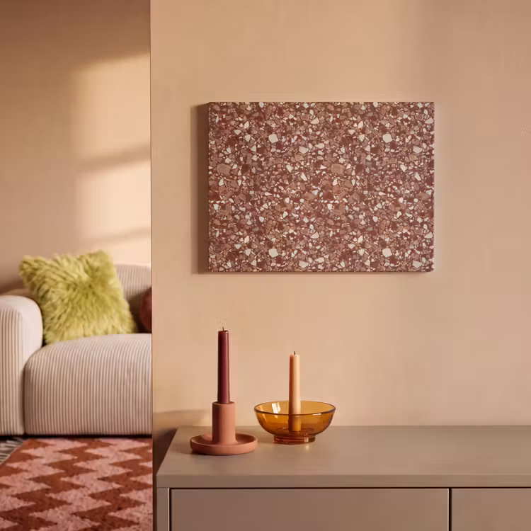 Terrazzo - Patroon - Steentextuur - Roodbruin PET vilt klein 837 -sfeer1
