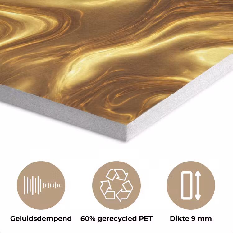 Textuur - Vloeibaar - Organisch - Goud PET vilt klein 837 -closeup_NL