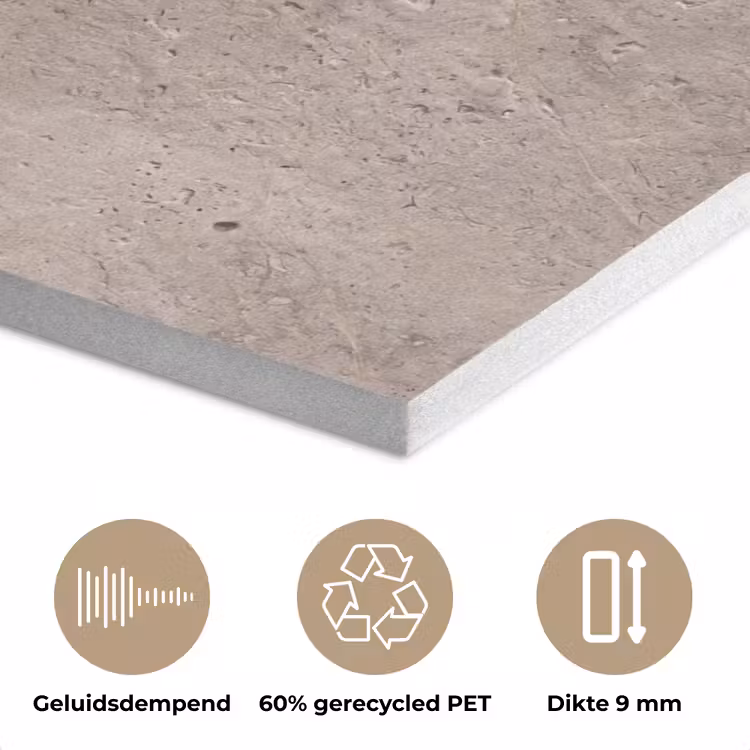 Textuur - Steen - Patroon - Rustiek - Beige PET vilt klein -closeup_NL