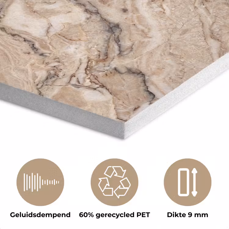 Textuur - Aders - Abstract - Modern - Beige PET vilt klein -closeup_NL