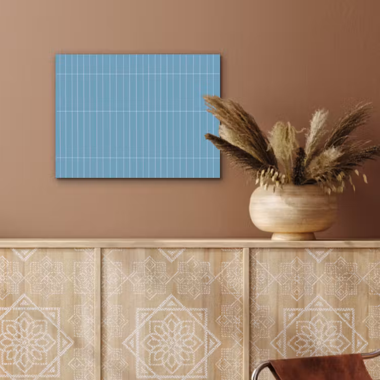 Tegel - Langwerpig - Patroon - Blauw PET vilt klein 837 -sfeer4