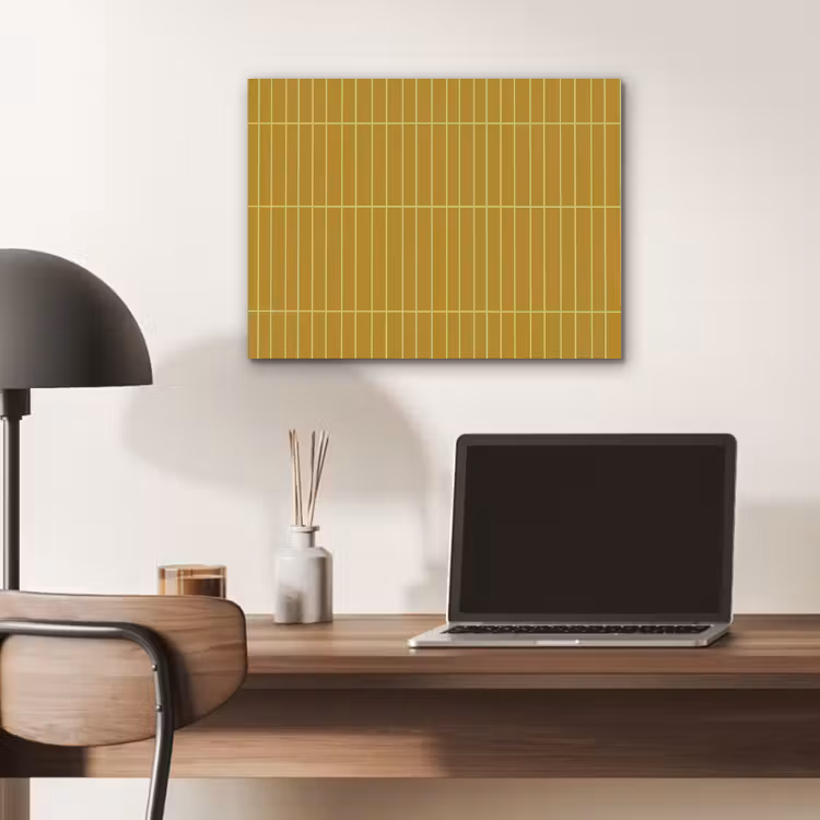 Tegels - Verticaal - Mosterdgeel PET vilt klein 837 -sfeer5