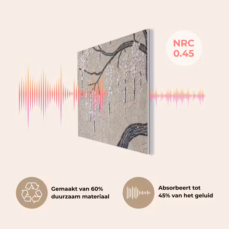 Boom - Bloemen - Mozaïek - Kunst - Wit PET vilt klein -USP_NL