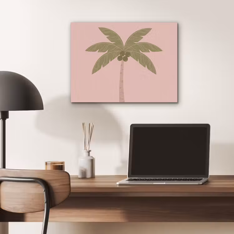 Boom - Palm - Natuur - Illustratie - Roze PET vilt klein -sfeer5