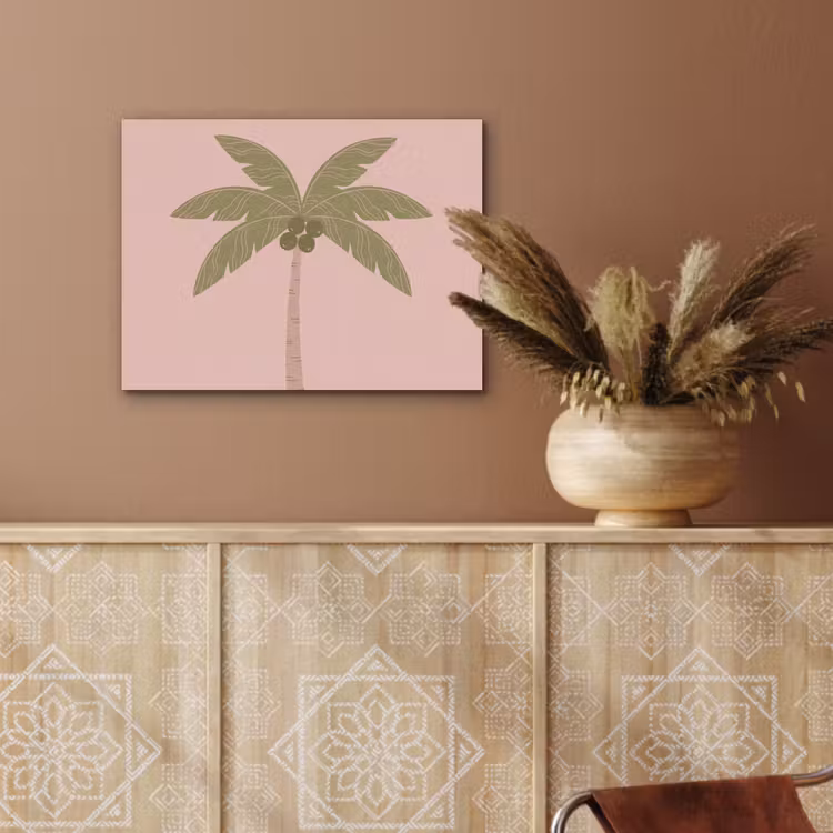 Boom - Palm - Natuur - Illustratie - Roze PET vilt klein -sfeer4