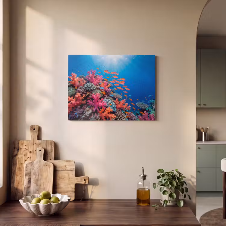 Onderwater - Koraalrif - Vissen - Oceaan - Natuur PET vilt klein -sfeer2