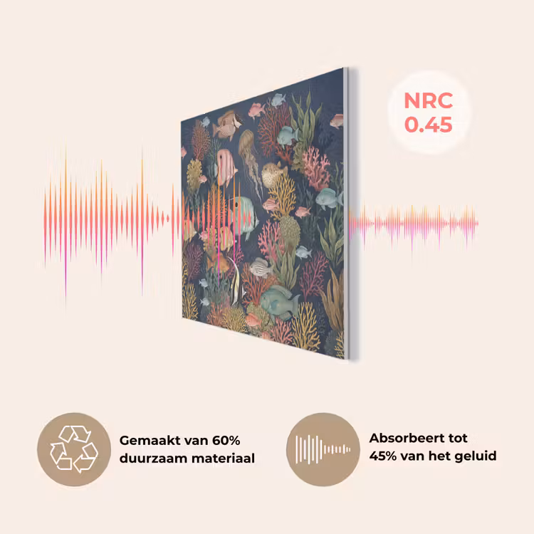 Onderwaterwereld - Vissen - Koraal - Illustratie - Kleurrijk PET vilt klein -USP_NL