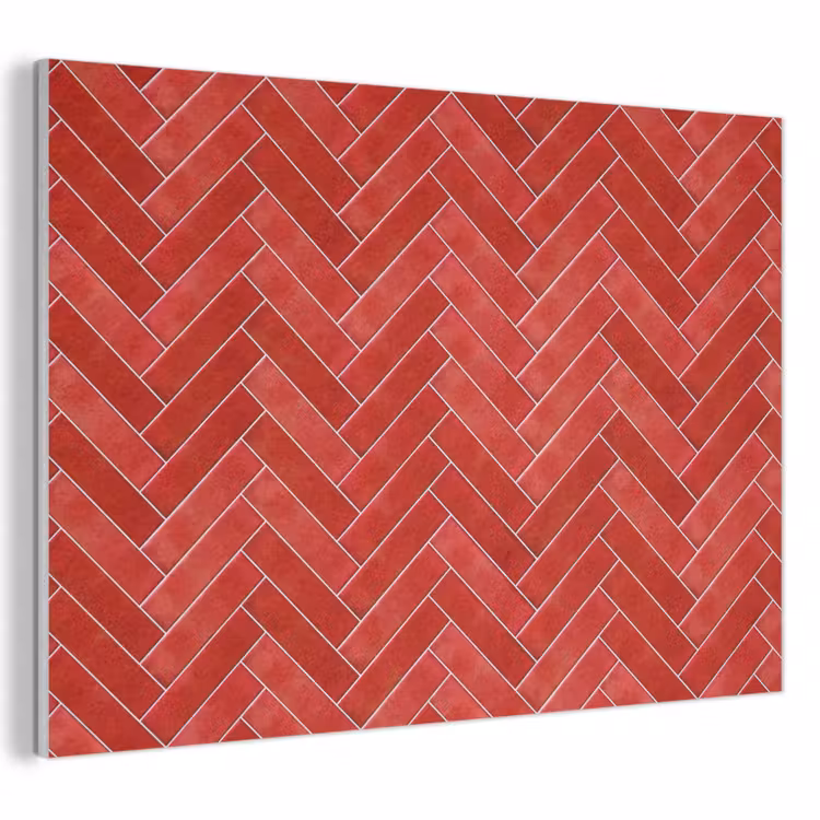 Visgraat - Tegel - Rood PET vilt klein 837 -3d
