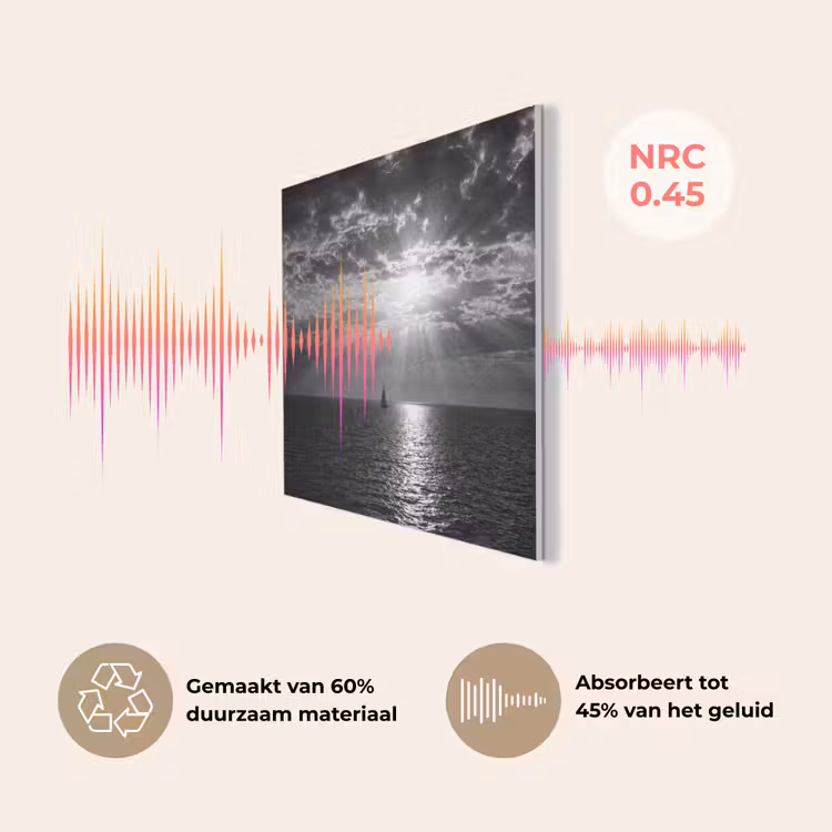 Water - Boot - Lucht - Natuur - Zwart-wit PET vilt klein -USP_NL