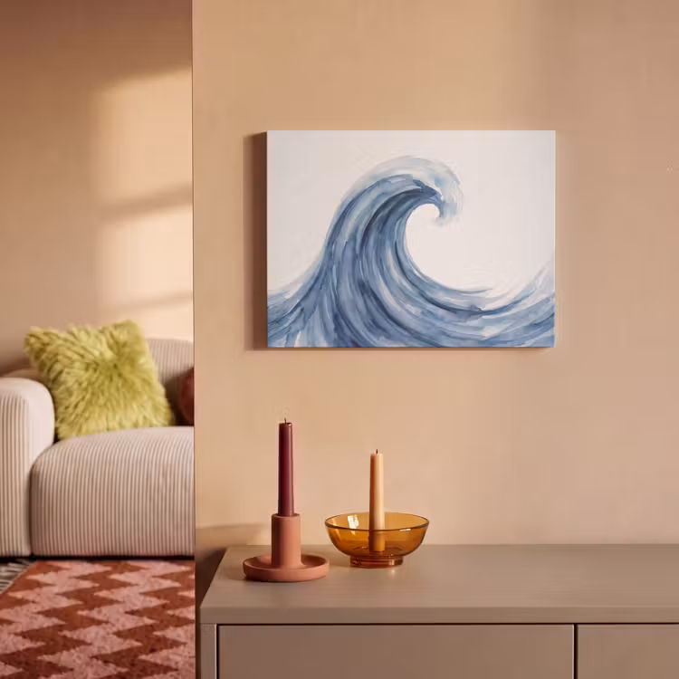 Water - Beweging - Natuur - Modern - Blauw PET vilt klein -sfeer1