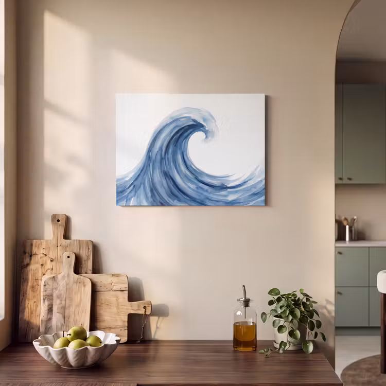 Water - Beweging - Natuur - Modern - Blauw PET vilt klein -sfeer2