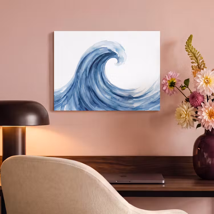 Water - Beweging - Natuur - Modern - Blauw PET vilt klein -sfeer3